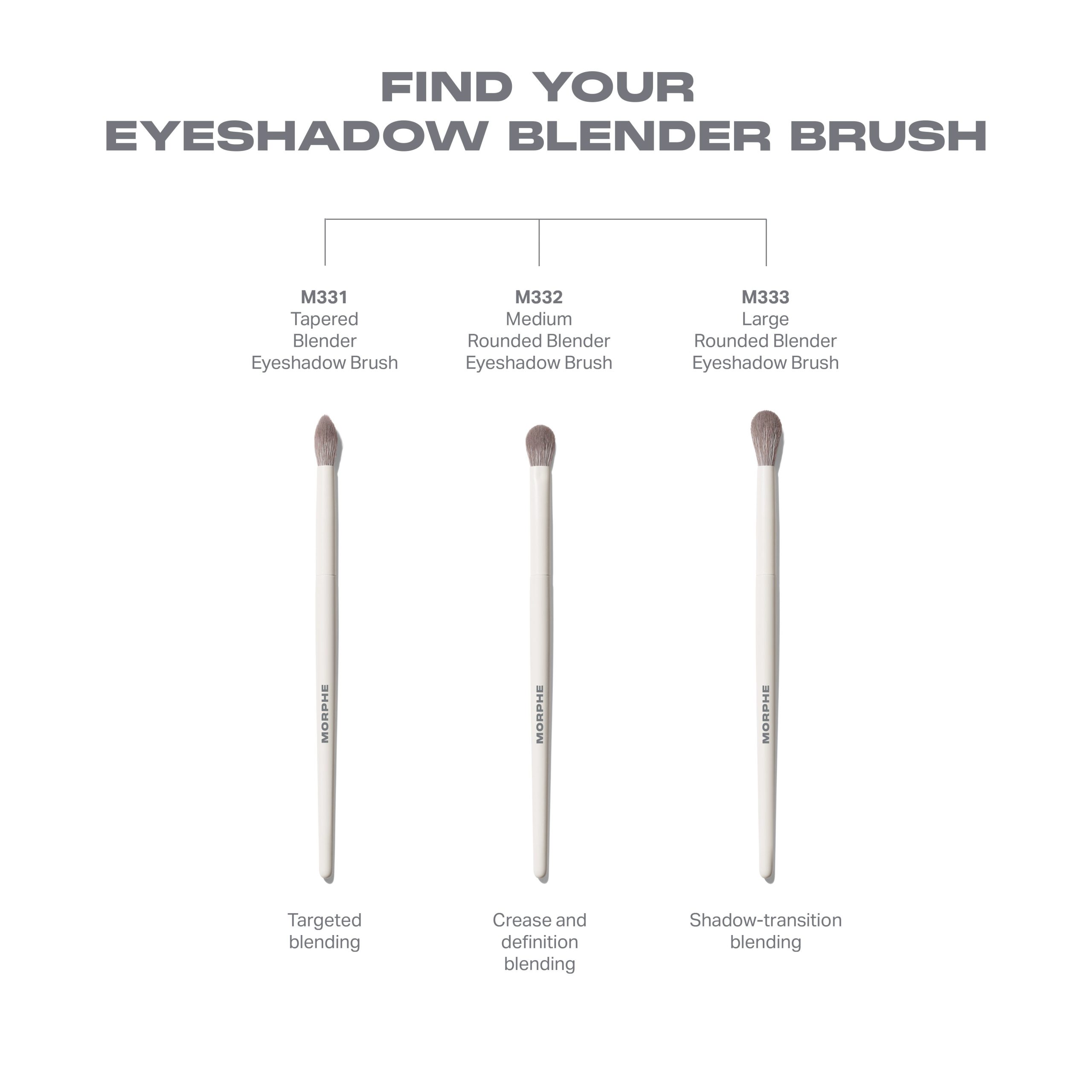 M333 Large Rounded Blender Eyeshadow Brush - Image 5