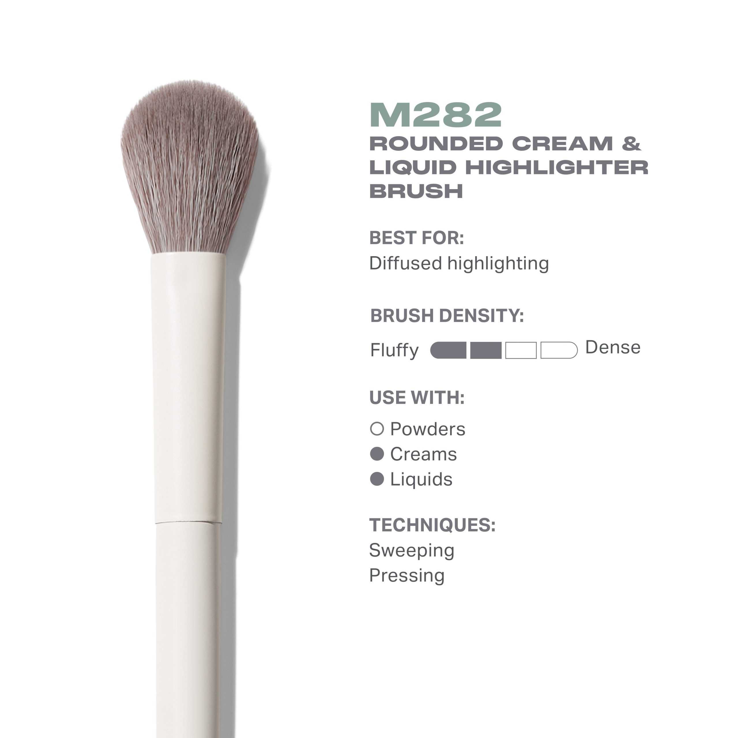 M282 Rounded Cream & Liquid Highlight Brush - Image 3