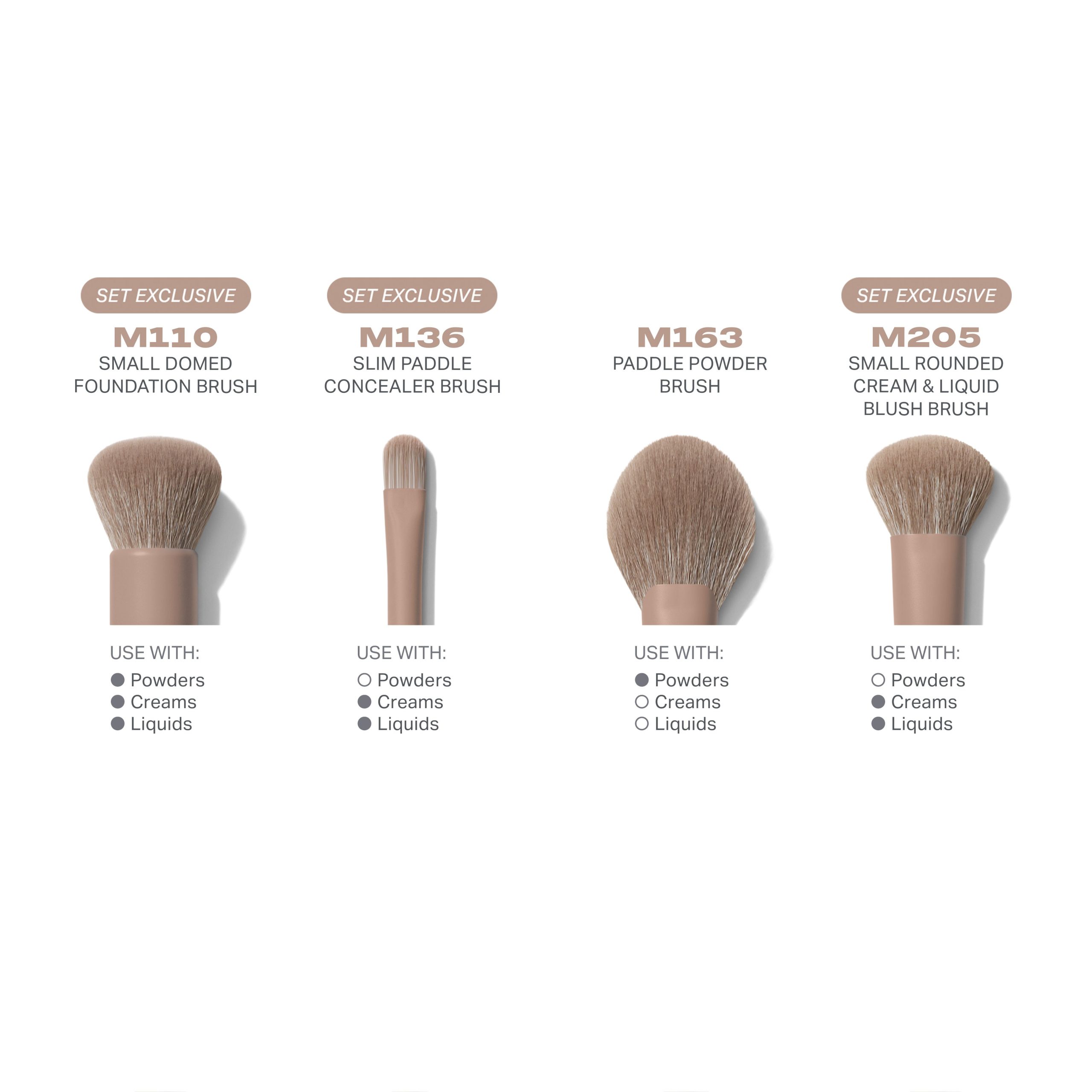 Iced Mocha 4-Piece Face Brush Set - Image 3